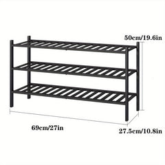 3 Tier Bamboo Shoe Rack Organize Shoes Clothes with Ease