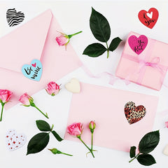500pcs Love Stickers Roll - 8 Patterns Sealing Sticker Self-adhesive Label