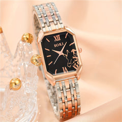 2pcs Girl Watch & Rose Pendant Bracelet Gift For Children