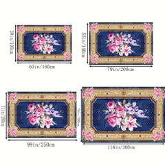 Boho Flower Pattern Kitchen Rug Anti Fatigue Carpet Mat Vintage Non Slip Rugs