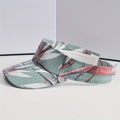 Flower Leaf Print Visor Hats Lightweight Sun Hat