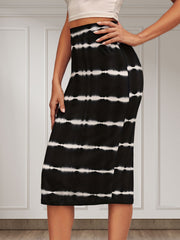Tie Dye Split Skirt High Waist Bodycon Skirt For Spring & Summer