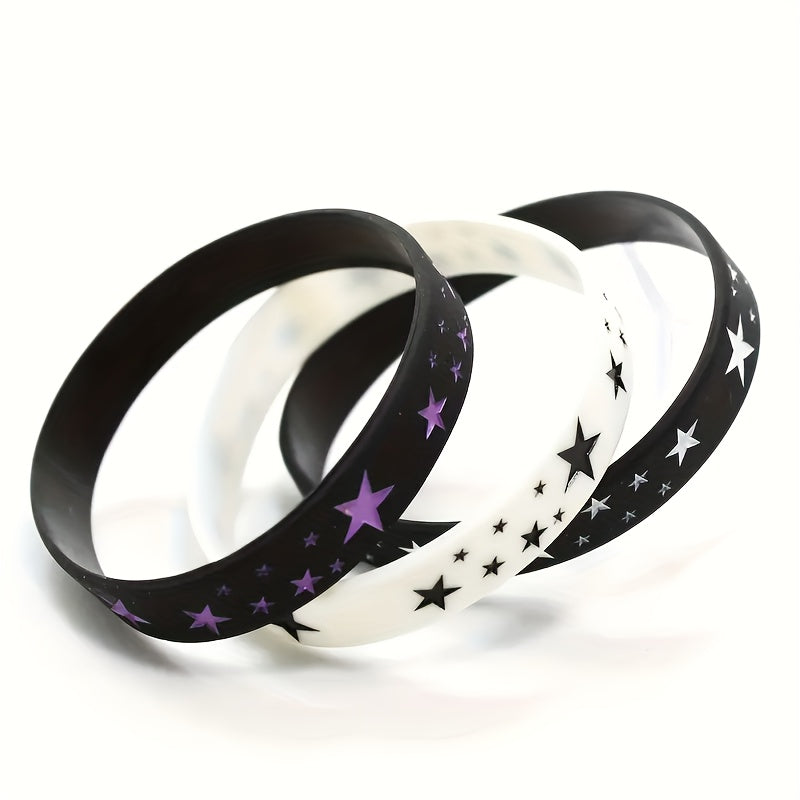 3PCS Silicone Inspirational Rubber Wristband Elastic Neutral Wristband
