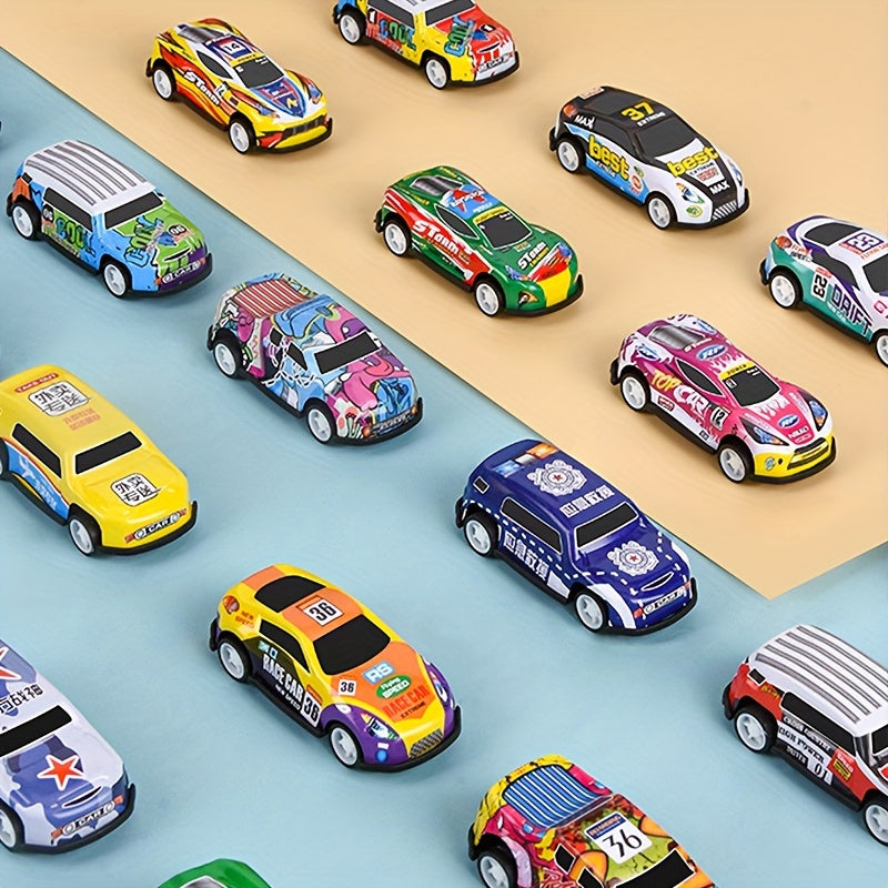 50pc Metal Car Simulation Mini Pull Back Car Model Set Small Car Racing Toy