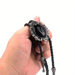 Men's Retro Stone Buckle Ties Adjustable Neckties