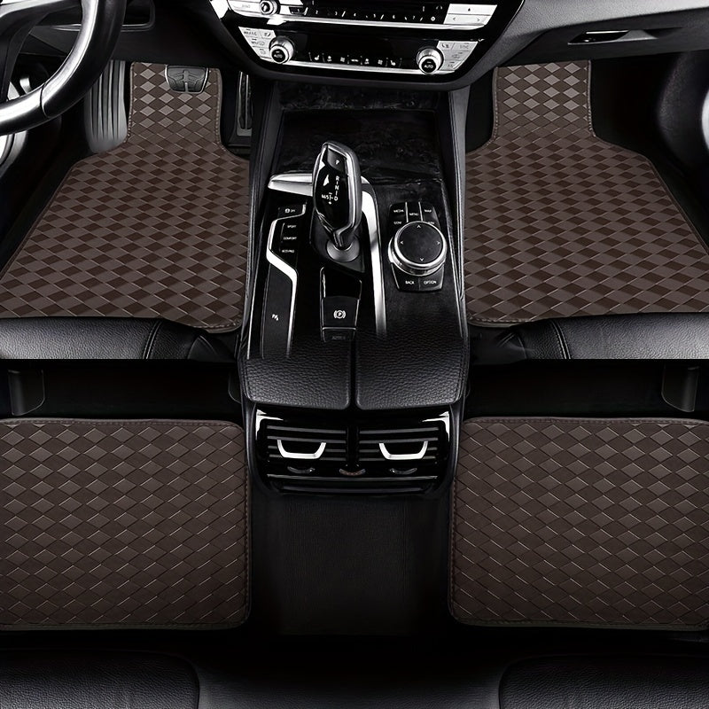 4pcs Waterproof PVC Car Floor Mats For Men And Women
