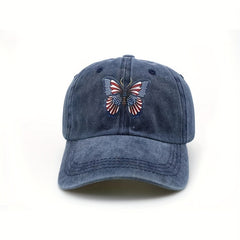Butterfly Baseball Cap Washed Distressed Dad Hats Patriotic Cap