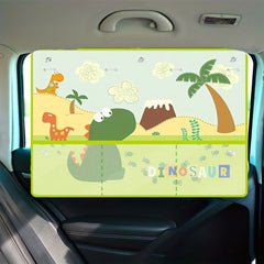Adjustable Cartoon Car Sun Shade Curtain with Side Window Pocket