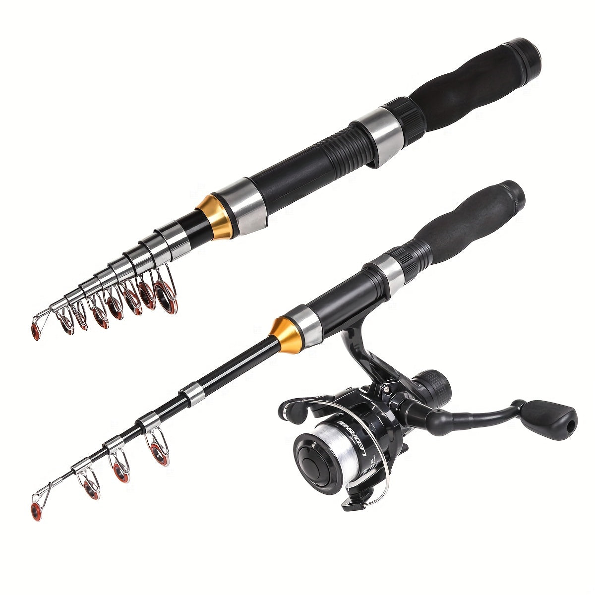 LEOFISHING Short Mini Fishing Rod Portable Telescoping Small Sea Fishing Pole