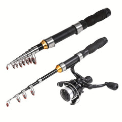 LEOFISHING Short Mini Fishing Rod Portable Telescoping Small Sea Fishing Pole