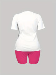 Cartoon Figure Print Top & Shorts Set