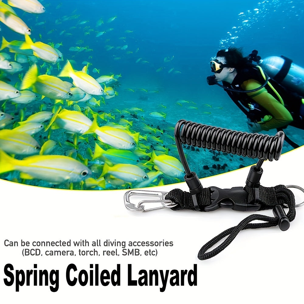 Coiled Lanyard Scuba Diving Sports Camera Safety Swimming Lanyard