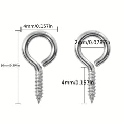 300PCS Small Screw Eye Pins Kit 10x5mm for Arts & Crafts Projects