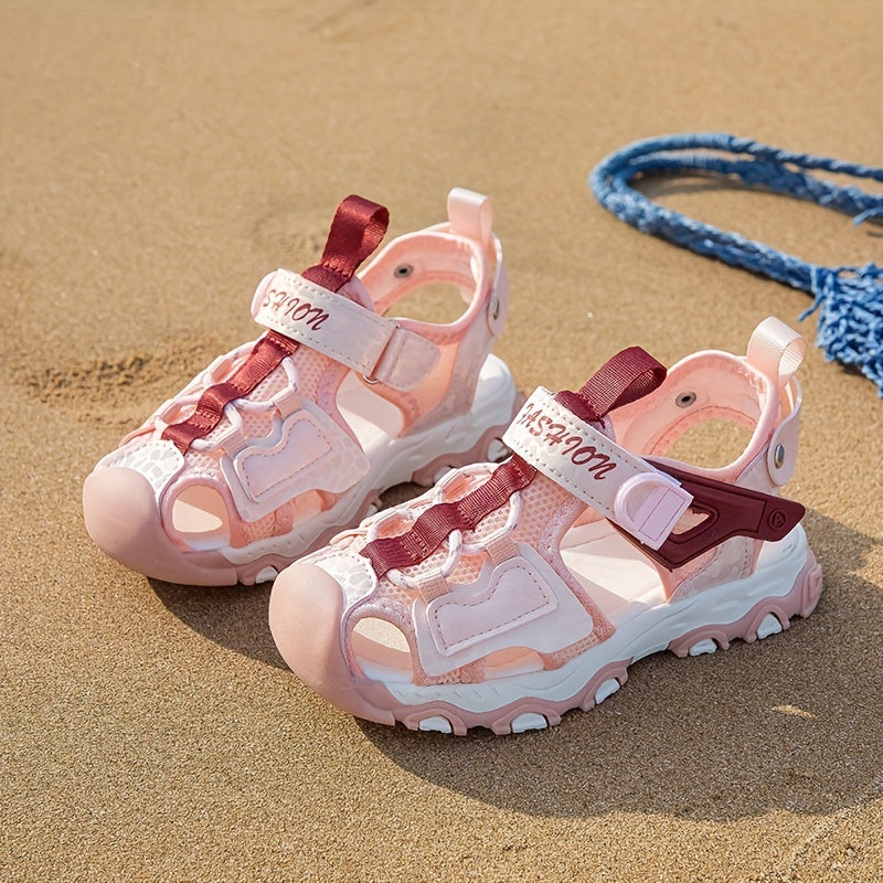 Girls Mesh Breathable Closed Toe Sandals Lightweight Anti-skid Sandals