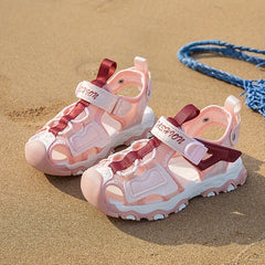 Girls Mesh Breathable Closed Toe Sandals Lightweight Anti-skid Sandals