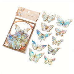 20pcs Ice Crystal Laser Butterfly Stickers for DIY Handbook Mat