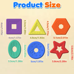 6pcs Kids' Shape Soothing Stones Soft Texture Relax Toys