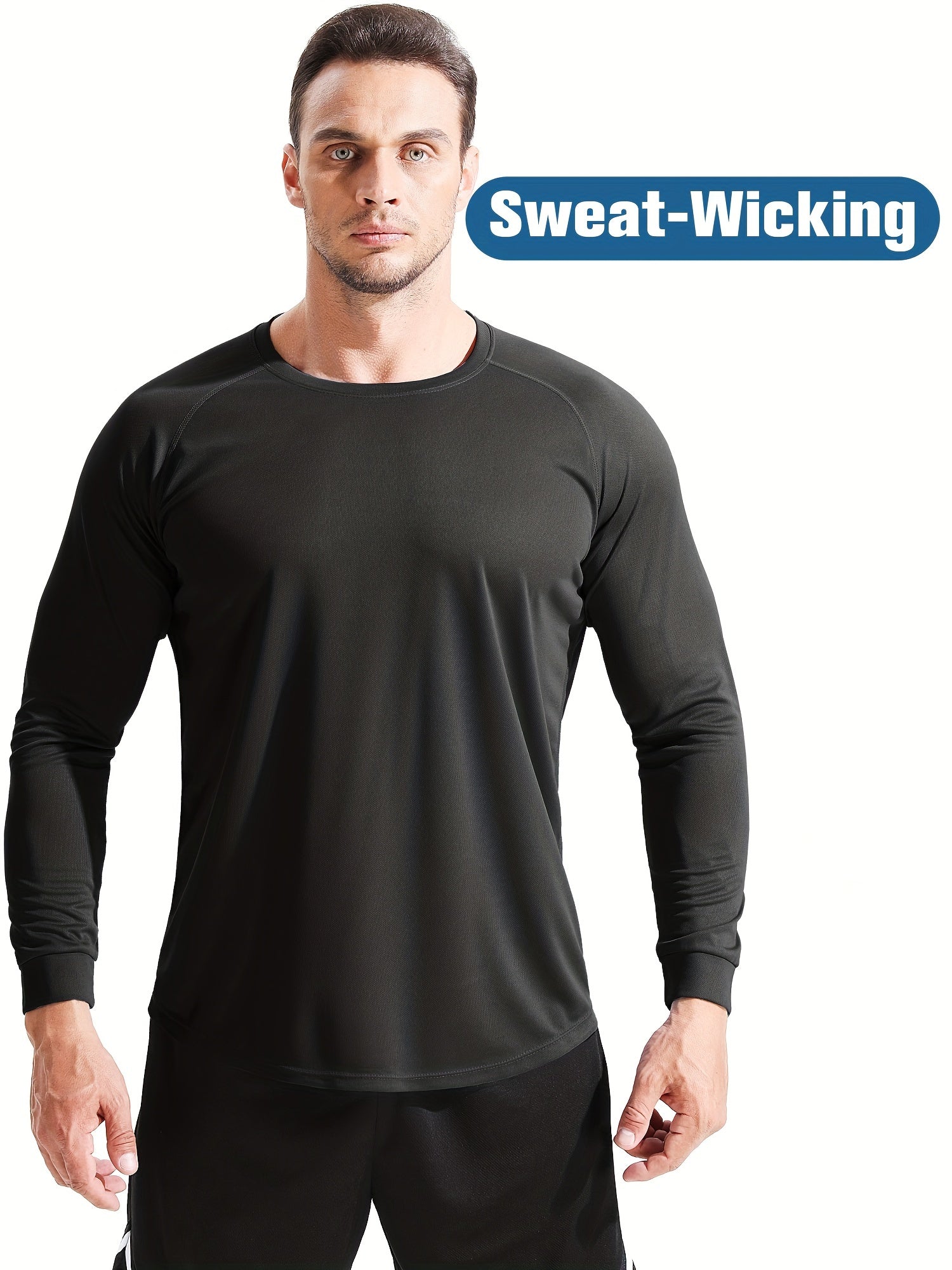 Men's Long Sleeve Mesh Running Shirt Fast Drying Top