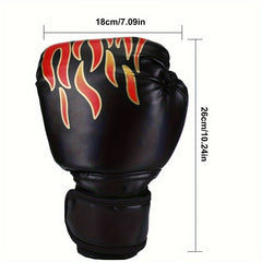 1pc Flame Pattern Boxing Sanda Gloves