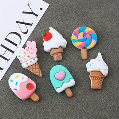 10pcs DIY Rabbit Ice Cream Ear Fridge Decoration Stickers with Adhesive Glue