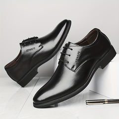 Men's Almond Toe Derby Shoes Lace up Front Dress Shoes