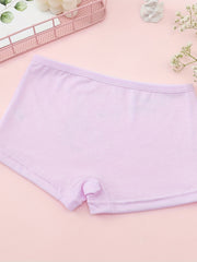 5pcs Girl's Cat Cartoon Underwears Medium Stretch Cotton Panties