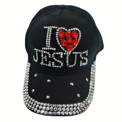 Rhinestone Baseball Caps Denim Cap Hat For Women Letter Adjustable Cap