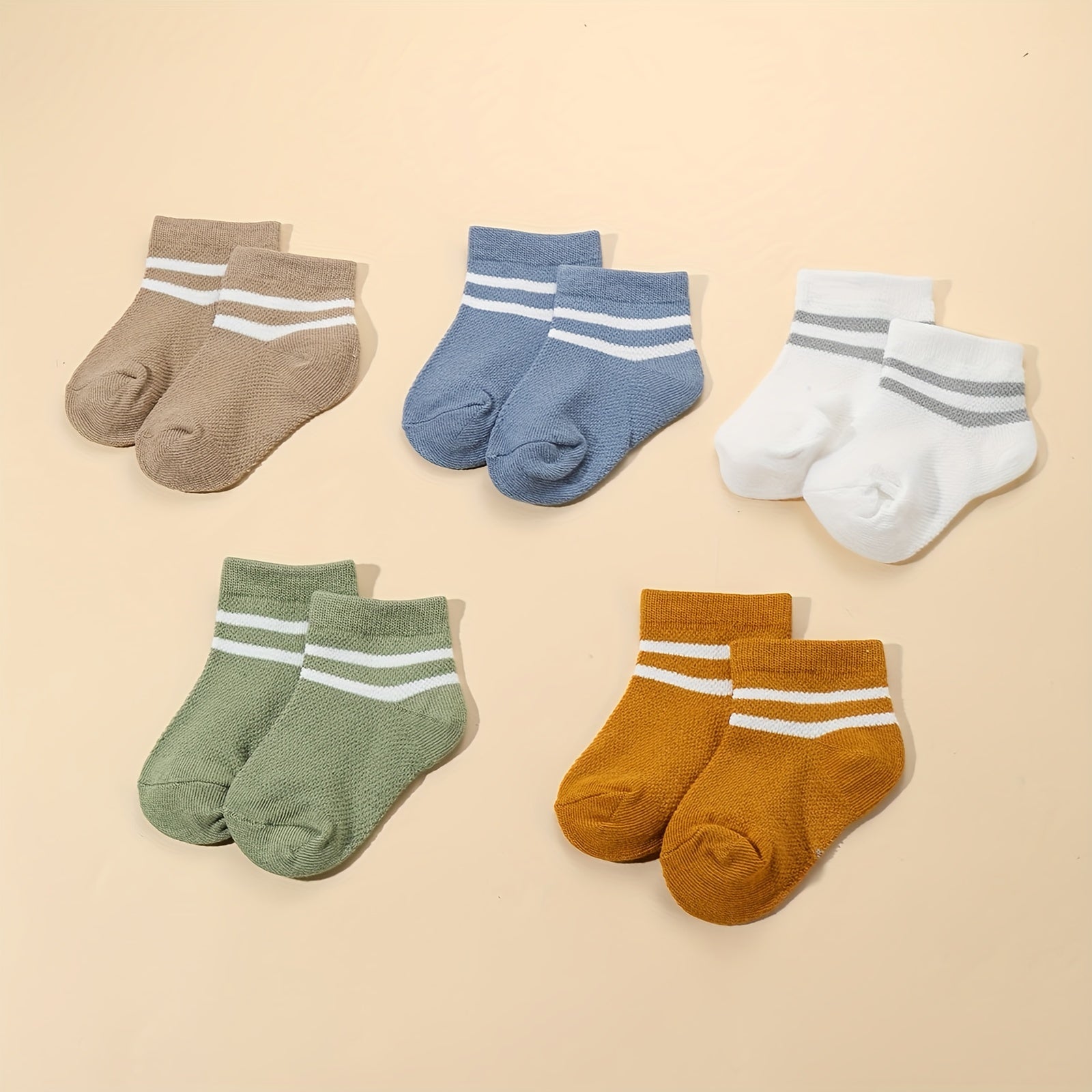 5pairs Boys Striped Casual Ankle Socks for Kids