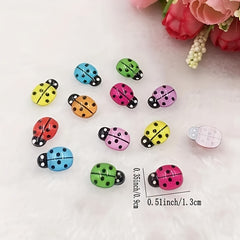 20pcs Colorful Tiny Ladybug Ornaments Mini Resin Craft Statues DIY Fairy Garden