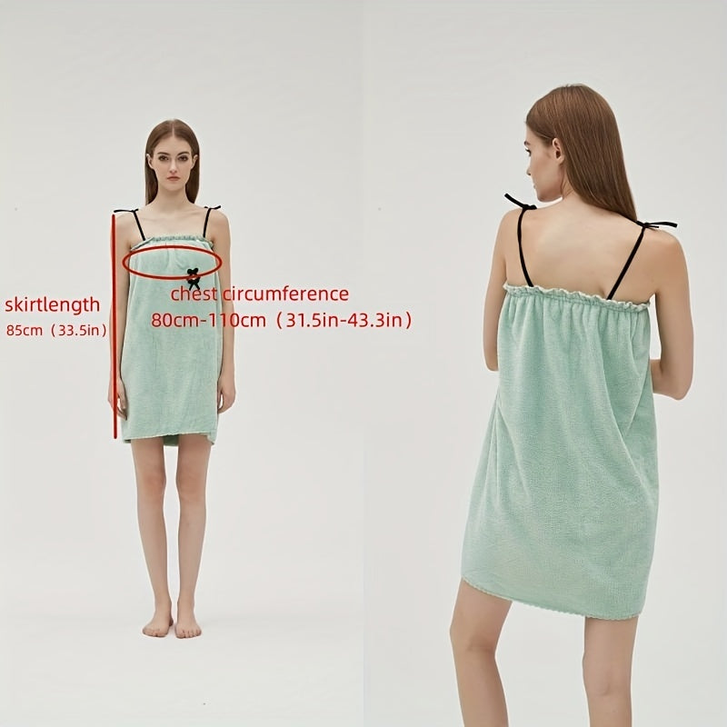 Bowknot Bath Skirt for Adults Towel Women Wearable Bathrobes Nightgown