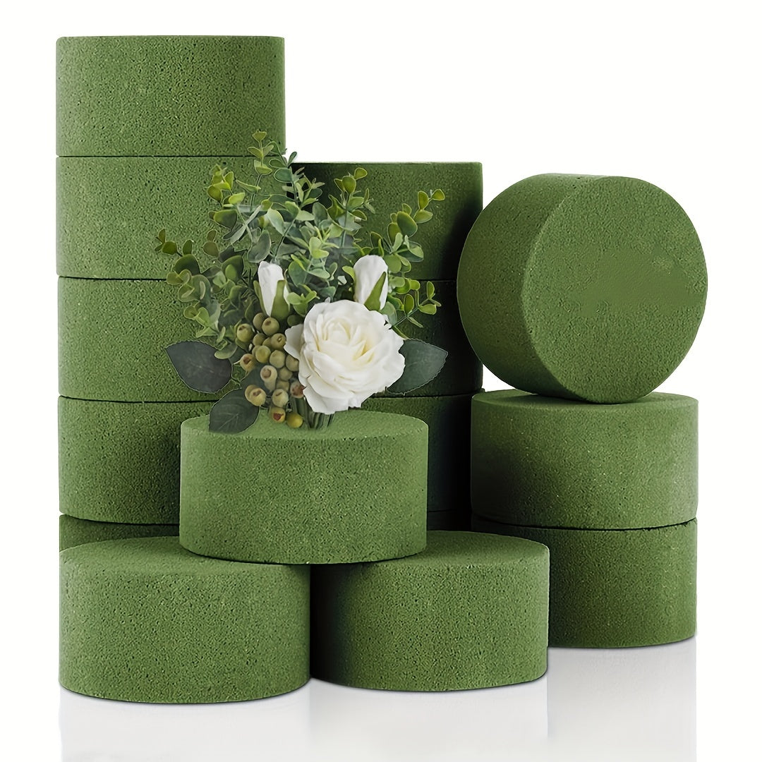 8pcs Green Foam Block for Artificial Flowers Round Dry Wet Foam Brick Flower
