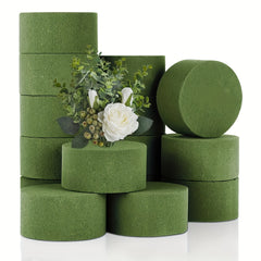 8pcs Green Foam Block for Artificial Flowers Round Dry Wet Foam Brick Flower