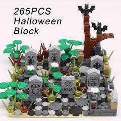 Marumine Halloween Building Blocks Set 265pcs Cemetery Tombstone Mosaic Toy