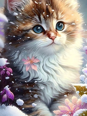 Sweet Flower & Cat Graphic Tee for Girls