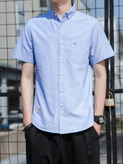 Men's Classic Button Up Shirt With Pocket for Business Occasion