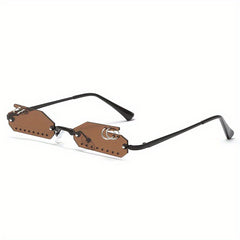 Y2K Irregular Rimless Sunglasses Punk Party Prom Club