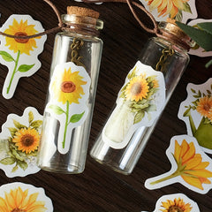 46pcs Sunflower Adhesive Stickers DIY Scrapbook Stationery Photo Album Water Cup