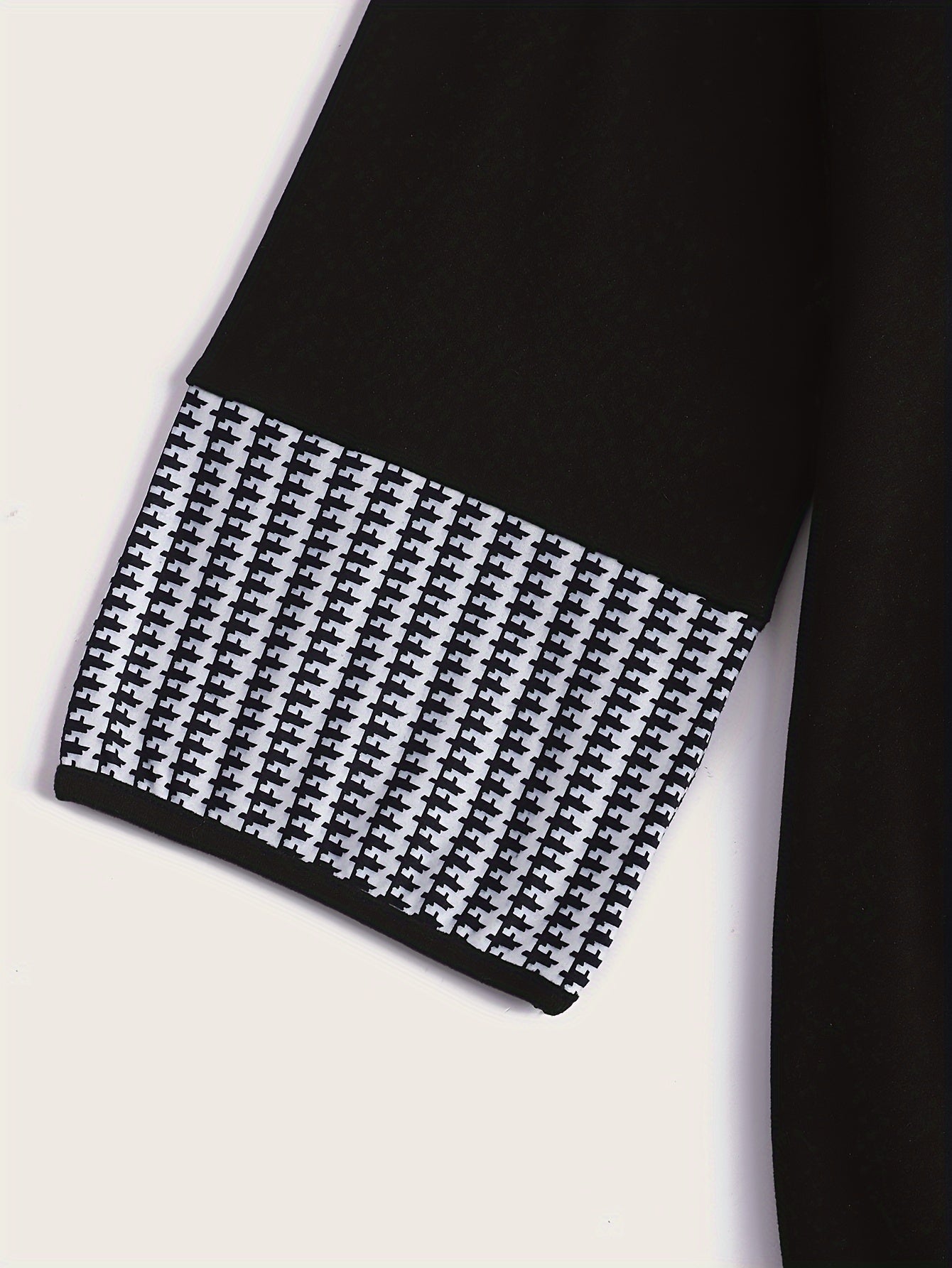 Colorblock Houndstooth Print Bodycon Dress