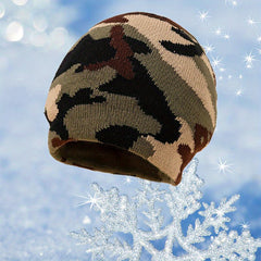 Neutral Camouflage Knitted Hat For Children
