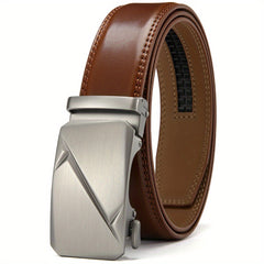 YOORAN Mens Leather Belt 1 3 8 For Dress Pants Micro Adjustable Belt
