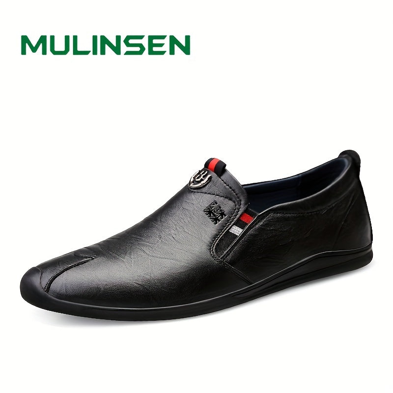Men's PU Leather Loafer Shoes Comfy Non-slip Slip-On Shoes Men's Driving Shoes