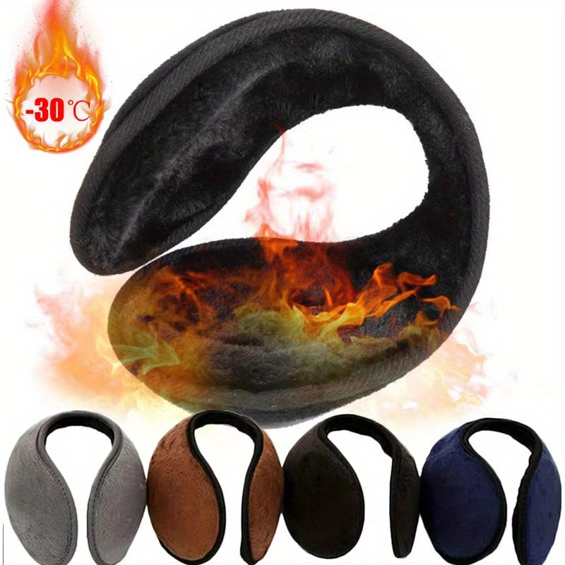 Thermal Insulated Plush Fleece Ear Warmers Soft Fuzzy Winter Ear, Ergonomic Fit