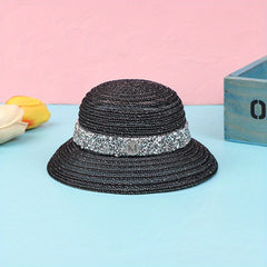 Mini Cartoon Doll Sun Hat Straw Hat for Dollhouse