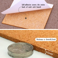 29.97 cm Square Frameless Cork Board, Self-adhesive Decorative Board