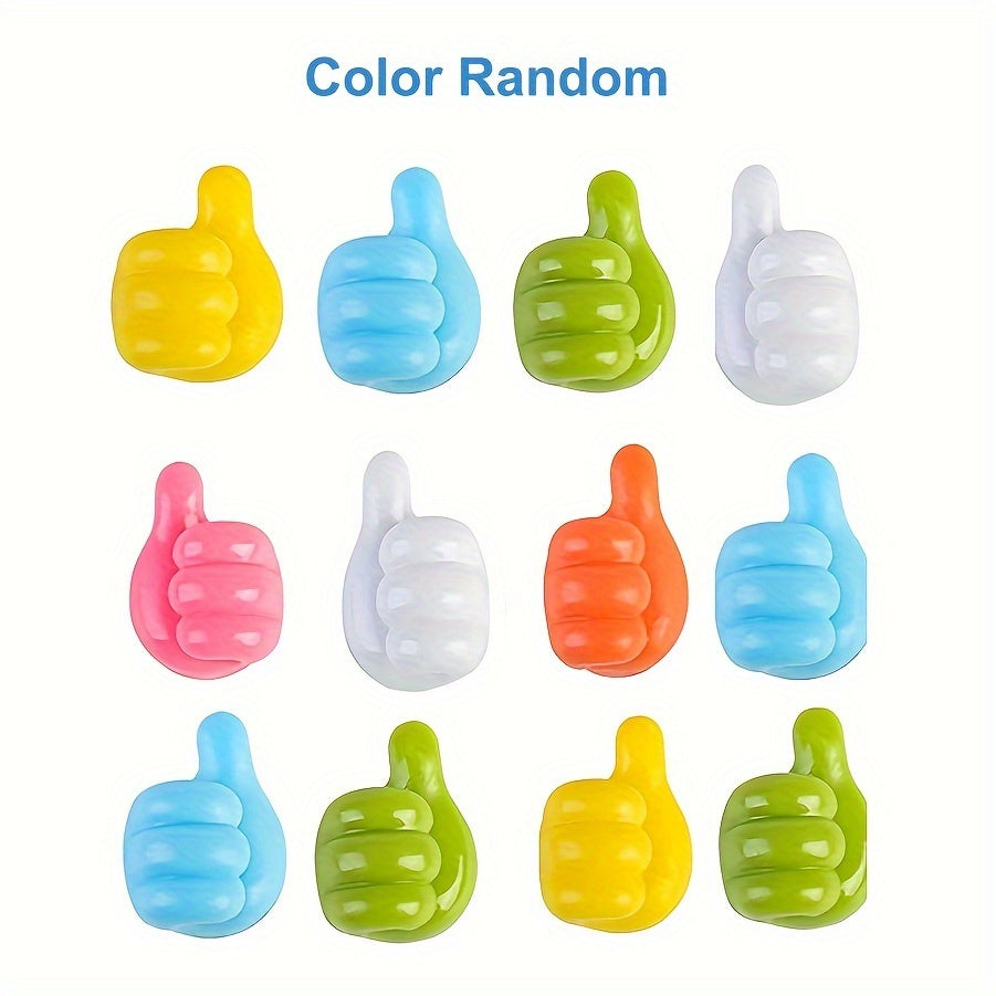 10pcs PVC Thumb Wall Hooks Funny Cord Holders For Cables