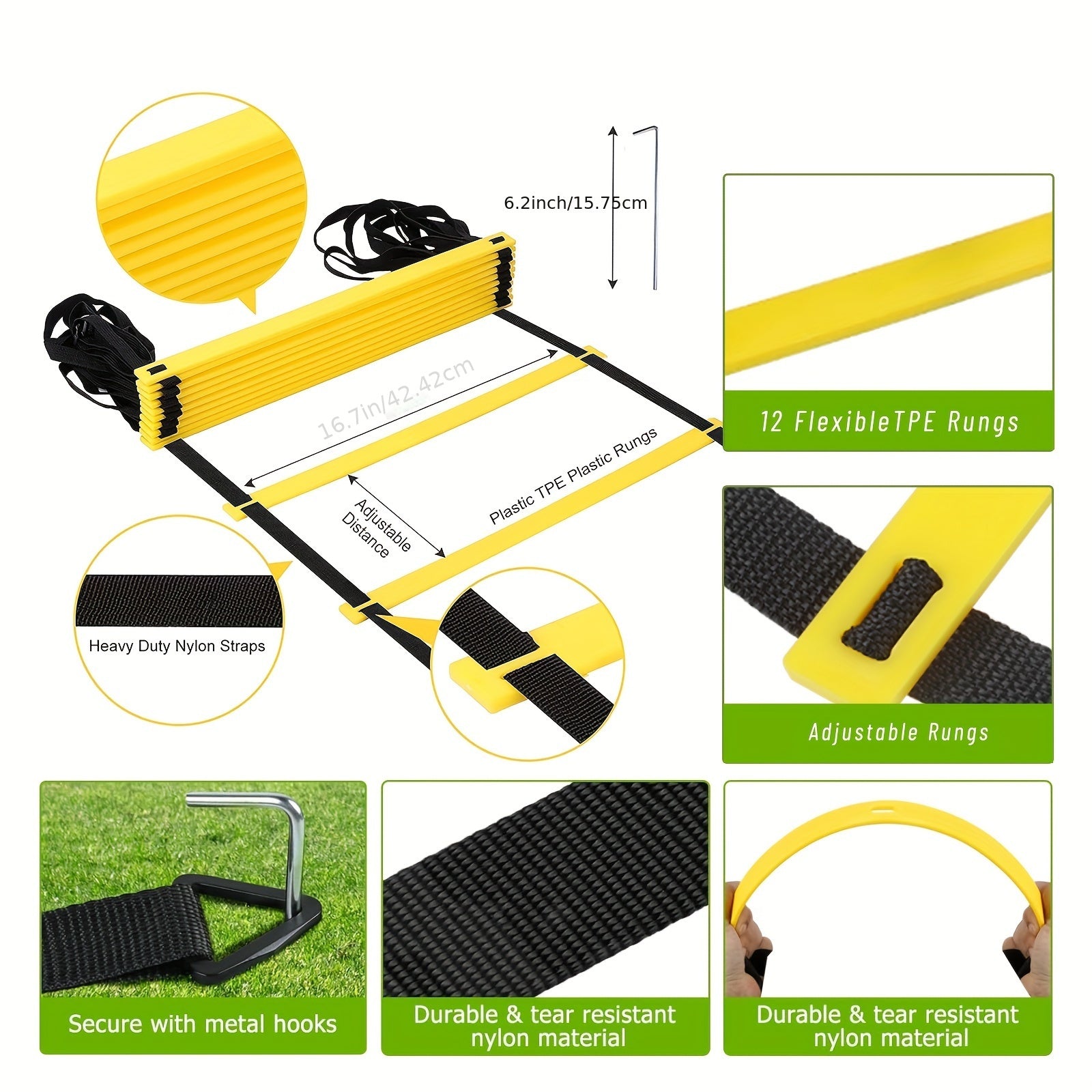 Agility Ladder, Cones, Kicking Trainer & Rope Football Training Kit