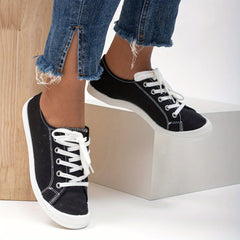 Women's Classic Canvas Shoes Casual Lace Up Low Top Shoes Lightweight