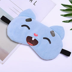 Plush Cartoon Animal Eye Mask for Comfortable Sleep