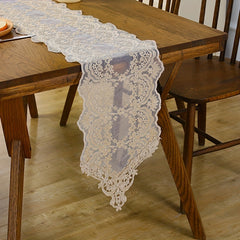 Lace Table Runner Embroidered Macrame Dresser Scarf for Weddings