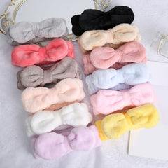 Coral Fleece Headband Bow Hair Band for Women